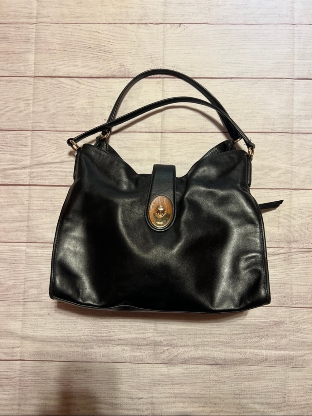 Coach Madison Carlyle Black Leather Shoulder Bag
